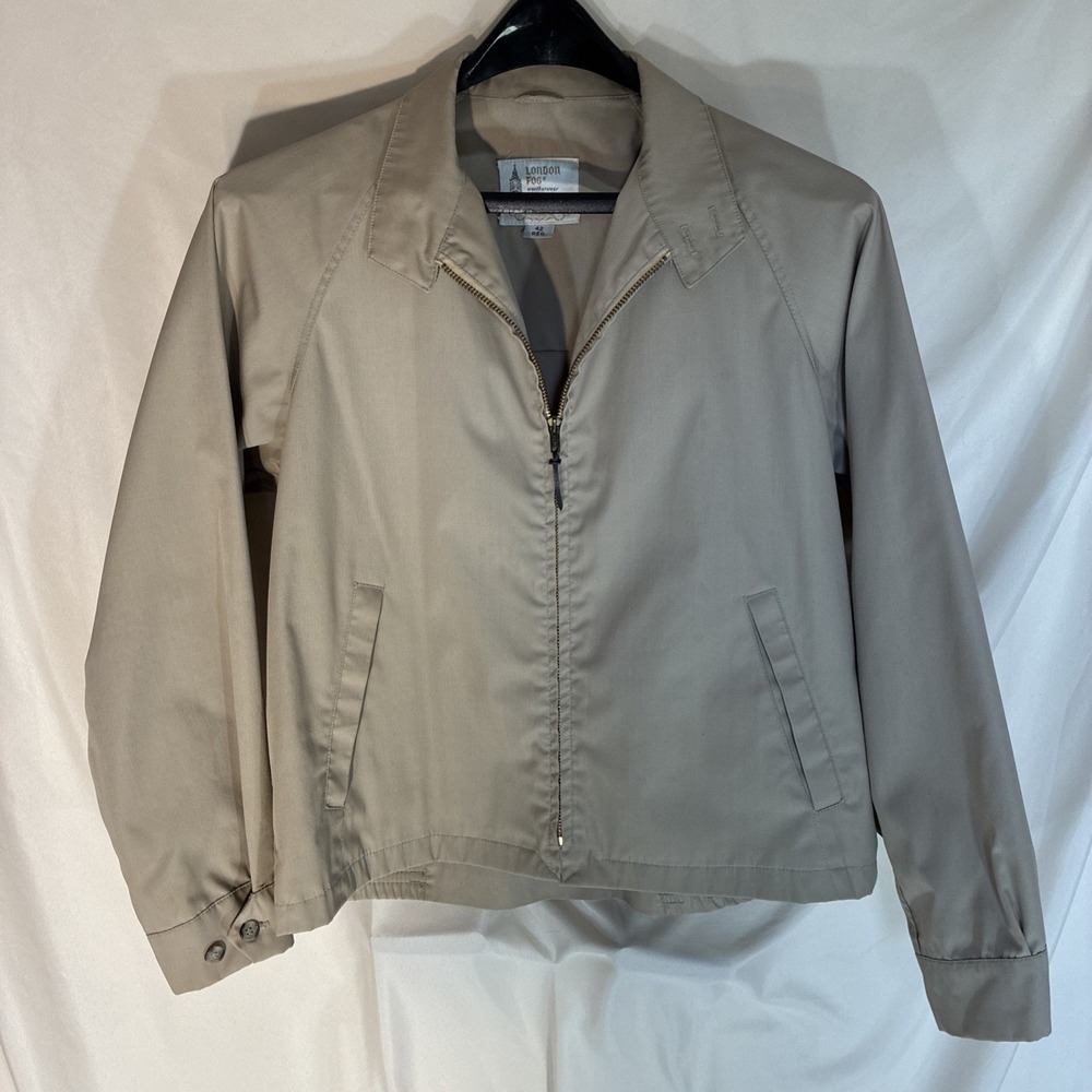 Vintage London Fog Jacket Mens Beige 1960s Size 42 Regular By Reeves EUC